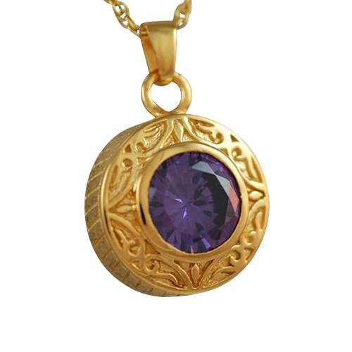 Round Purple Antique Keepsake Pendant II